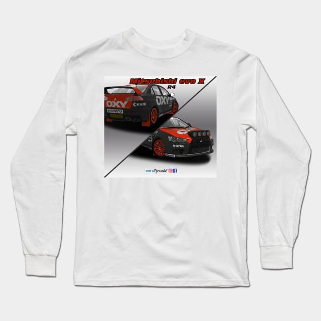 Mitsubishi evo X 00 R4 Long Sleeve T-Shirt by PjesusArt